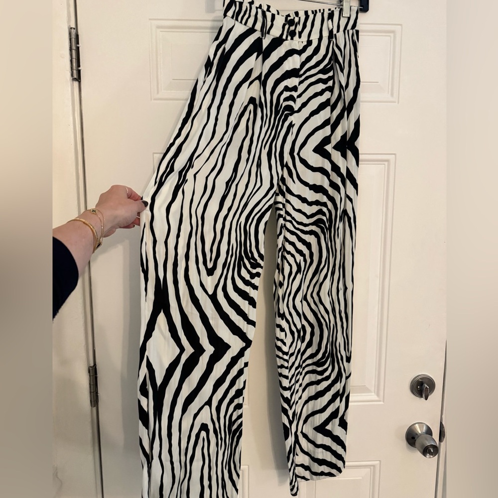LPA Zebra Print Trousers in Black and White
